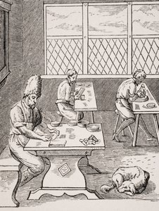 Pin and Needle Maker, reproduction of a woodcut by Jost Amman from 